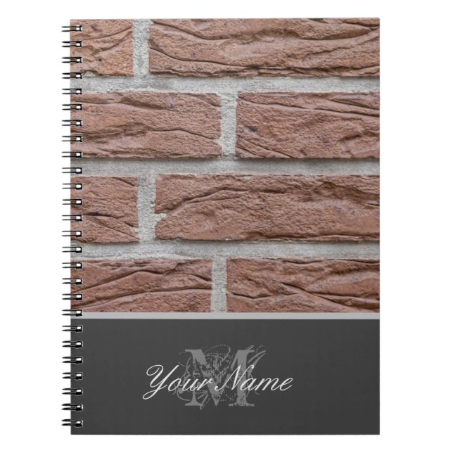 Cuaderno Personalizable Monograma con una pared de ladrillo (Frente)
