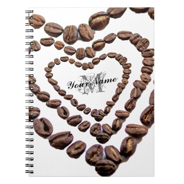 Cuaderno Personalizable Monograma portátil Coffeeholed! (Frente)