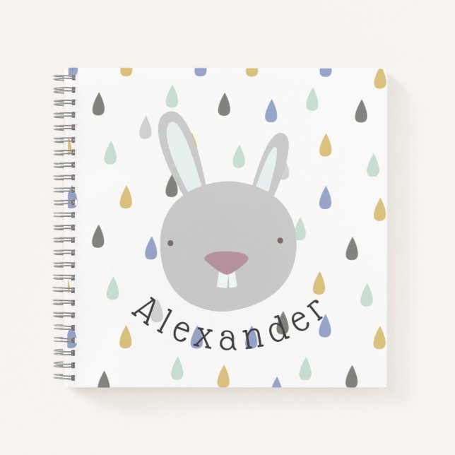 Cuaderno Personalizable Nombre Conejo Cute (Anverso)