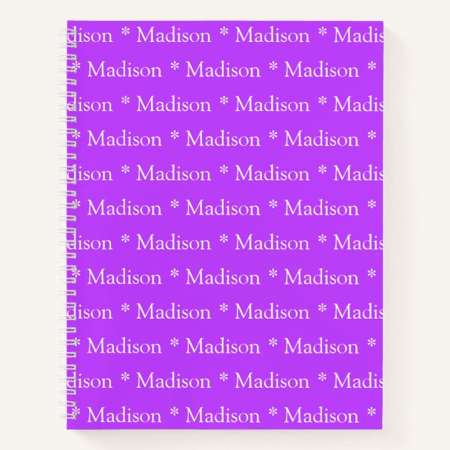 Cuaderno Personalizable nombre patrón orquídea receta púrpu (Anverso)