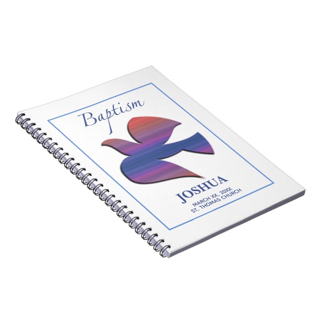 Cuaderno Personalizable, palo de bautismo adulto (Lado Derecho)