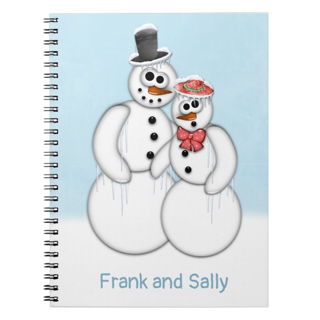 Cuaderno Personalizable Pareja Snowman (Frente)
