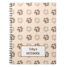Cuaderno Personalizable patrón de huella de perro