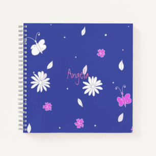 Cuaderno Personalizable portátil bonito azul verano de 2 cu