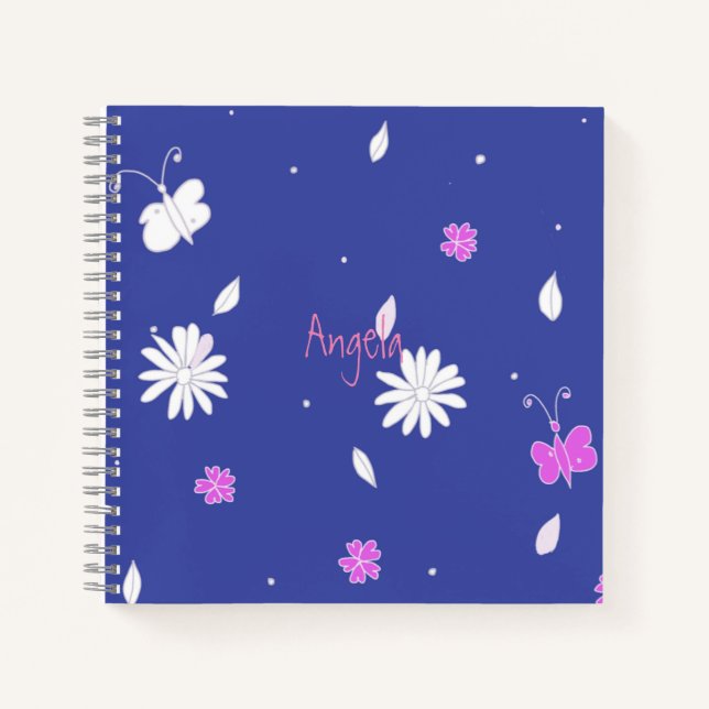 Cuaderno Personalizable portátil bonito azul verano de 2 cu (Anverso)