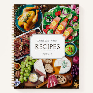 Cuaderno Personalizable Rústico Clásico Recetas Familiares