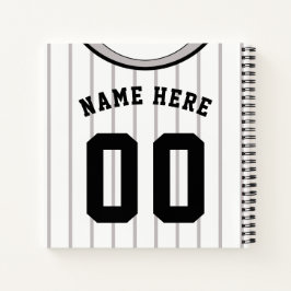 Cuaderno Personalizable Softball Baseball Pinstripe Jersey