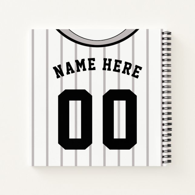 Cuaderno Personalizable Softball Baseball Pinstripe Jersey (Reverso)