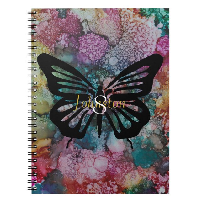 Cuaderno Personalización de "Bloques de tinta/mariposa" par (Frente)