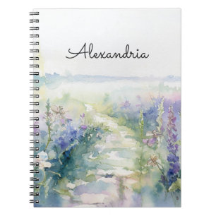 Cuaderno Personalización de flores de lavanda salvaje