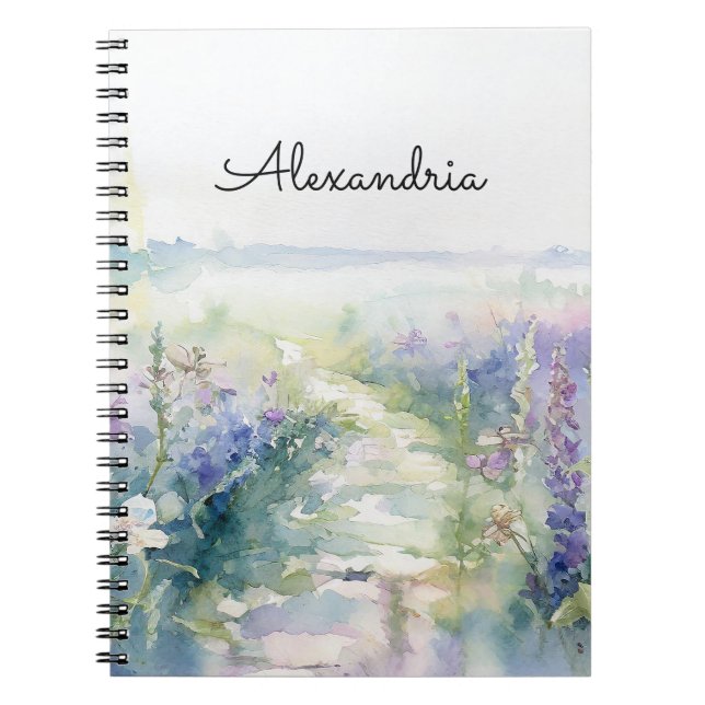 Cuaderno Personalización de flores de lavanda salvaje (Frente)
