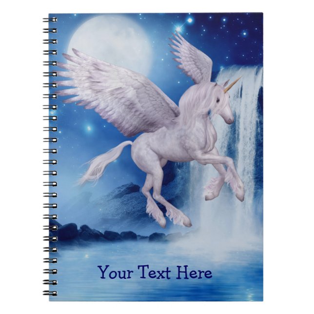 Cuaderno Personalización de la cascada de Unicornio volante (Frente)