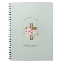 Cuaderno Personalización de la Cruz Floral Femenina de rega