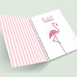 Cuaderno Personalización de la Cuta Tropical Flamingo Rosa