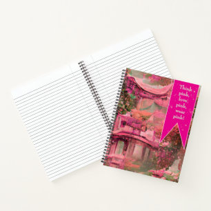 Cuaderno Personalización de la escritura rosada de pensamie