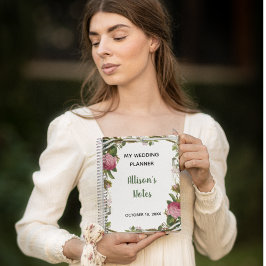 Cuaderno Personalización de la hoja verde floral Minimalist