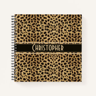 Cuaderno Personalización de la impresión de piel de leopa