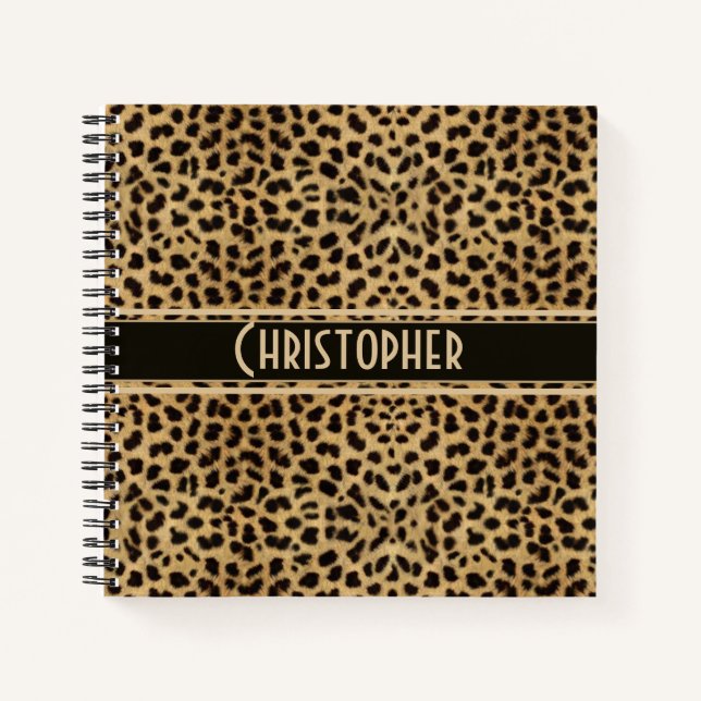 Cuaderno Personalización de la impresión de piel de leopard (Anverso)