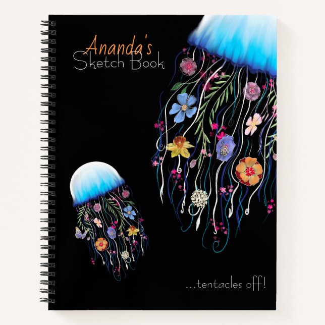 Cuaderno Personalización de la medusa floral (Anverso)