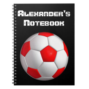 Cuaderno Personalización de la pelota roja de fútbol