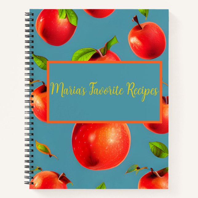 Cuaderno Personalización de la receta del patrón de manzana (Anverso)