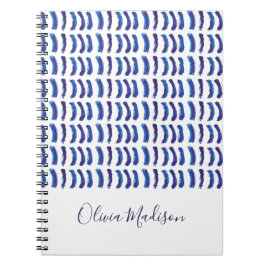 Cuaderno Personalización de líneas azules simples de pintur