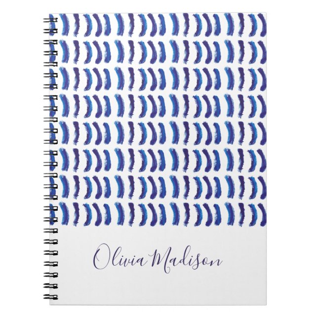 Cuaderno Personalización de líneas azules simples de pintur (Frente)