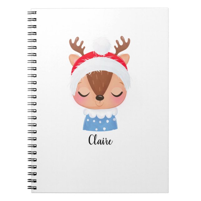 Cuaderno Personalización de Navidades durmiendo cara de ren (Frente)