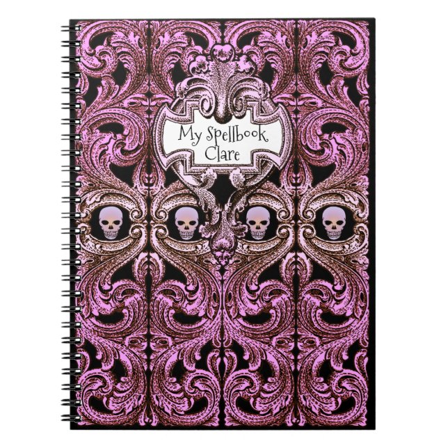 Cuaderno Personalización de Ornamento Púrpura de Gótico y L (Frente)