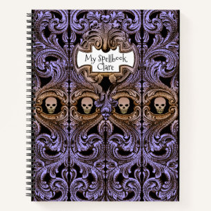 Cuaderno Personalización de Ornamento Púrpura de Gótico y L