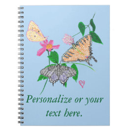 Cuaderno Personalización de tres mariposas portátil de punt