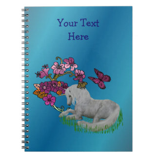 Cuaderno Personalización De Unicornio Y Flores