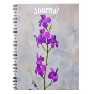 Cuaderno Personalización del Diario de Flores Púrpura de Ta