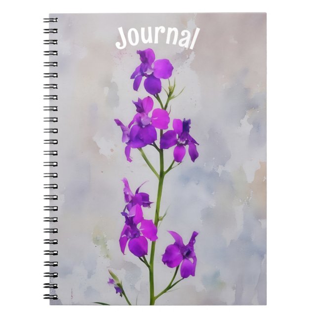 Cuaderno Personalización del Diario de Flores Púrpura de Ta (Frente)