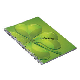 Cuaderno Personalización del Shamrock verde en el Día de Sa