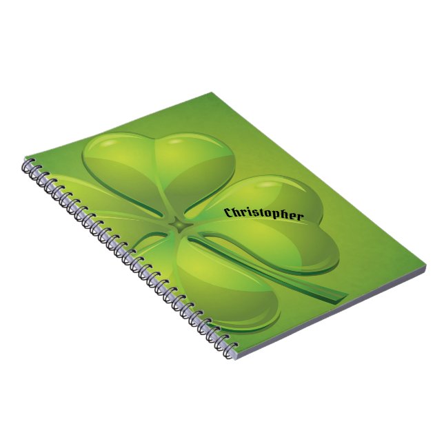 Cuaderno Personalización del Shamrock verde en el Día de Sa (Lado Derecho)