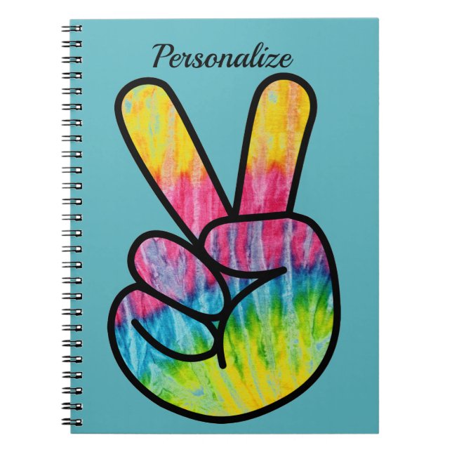 Cuaderno Personalización del signo de paz de los retro 60 (Frente)
