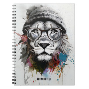 Cuaderno PERSONALIZACIÓN: León hipster Diario de bloc de
