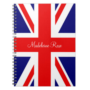 Cuaderno Personalización Nombre Bandera Nacional Británica