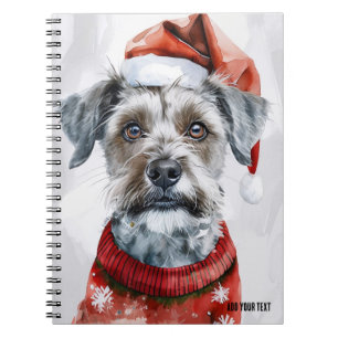 Cuaderno PERSONALIZACIÓN: Perro Navidad Diario de bloc de
