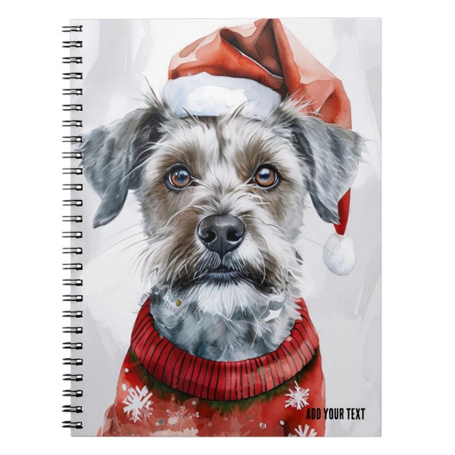 Cuaderno PERSONALIZACIÓN: Perro Navidad | Diario de bloc de (Frente)