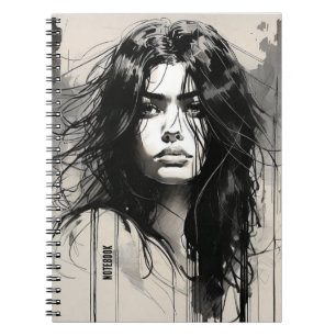 Cuaderno PERSONALIZACIÓN: Retrato de tinta Diario de bloc