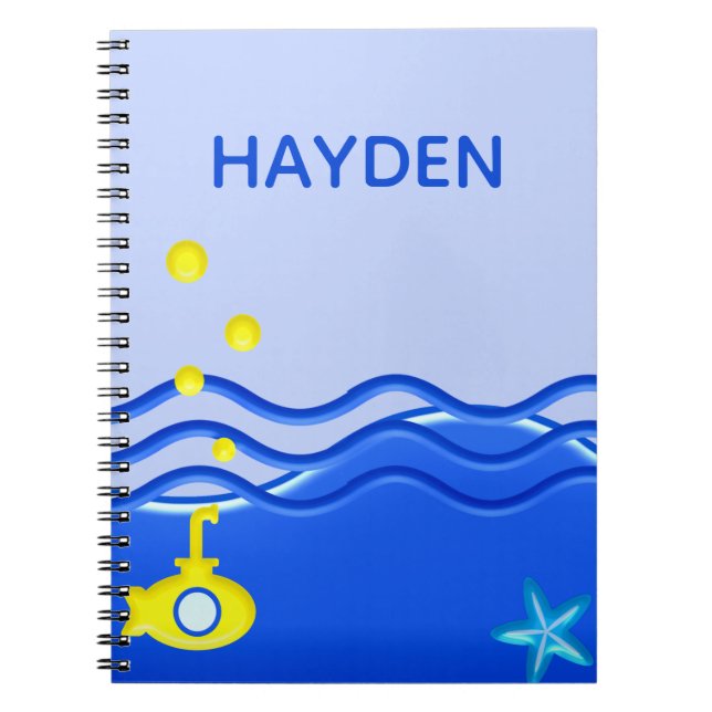 Cuaderno Personalizada Bajo La Playa Submarina Del Mar (Frente)