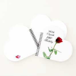 Cuaderno Personalizada la flor roja de rosa roja de cumplea