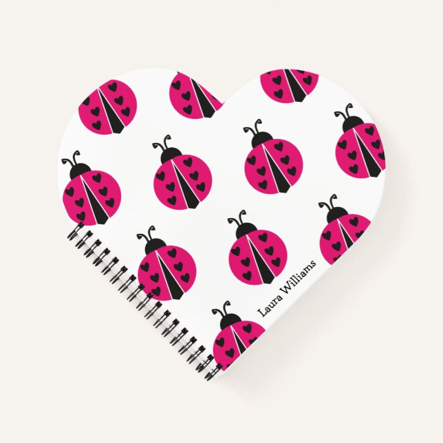 Cuaderno Personalizada la Ladybug Girly Pink (Anverso)