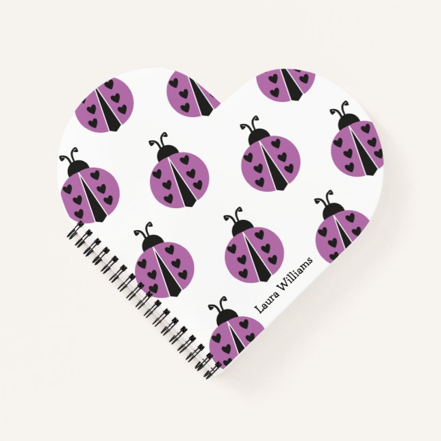 Cuaderno Personalizada la Ladybug Púrpura Moderna (Anverso)