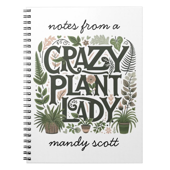 Cuaderno Personalizada la loca dama de plantas (Frente)