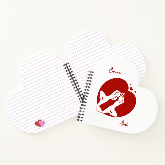Cuaderno Personalizada la pareja de yoga en forma de corazó (Interior)