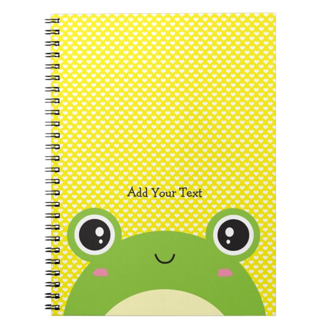 Cuaderno Personalizada la rana Cute Kawaii Peek-a-Boo (Frente)