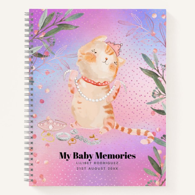 Cuaderno Personalizada Mi bebé Recuerdos Princesa Kitten Li (Anverso)